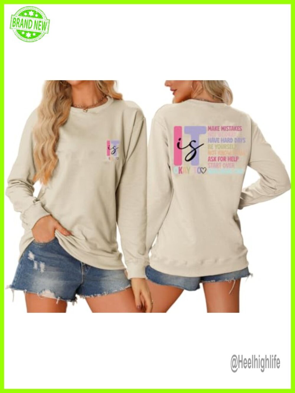 Women's Teacher Sweatshirt It's Okay to Make Mistakes Graphic Pullover